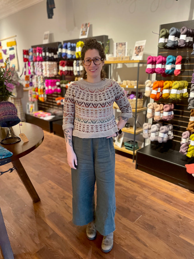 Coba Sweater by This Bird Knits and Florence Pants by Elizabeth Suzann